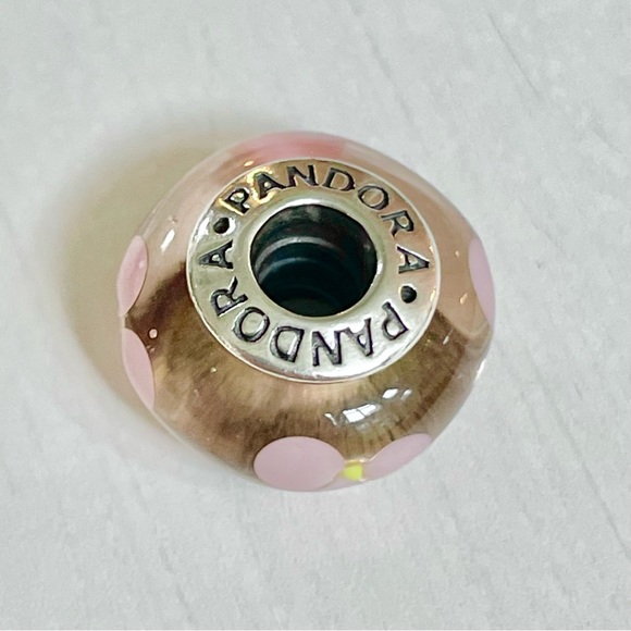 Pandora Pink Flowers / Floral Murano Charm - Picture 5 of 6